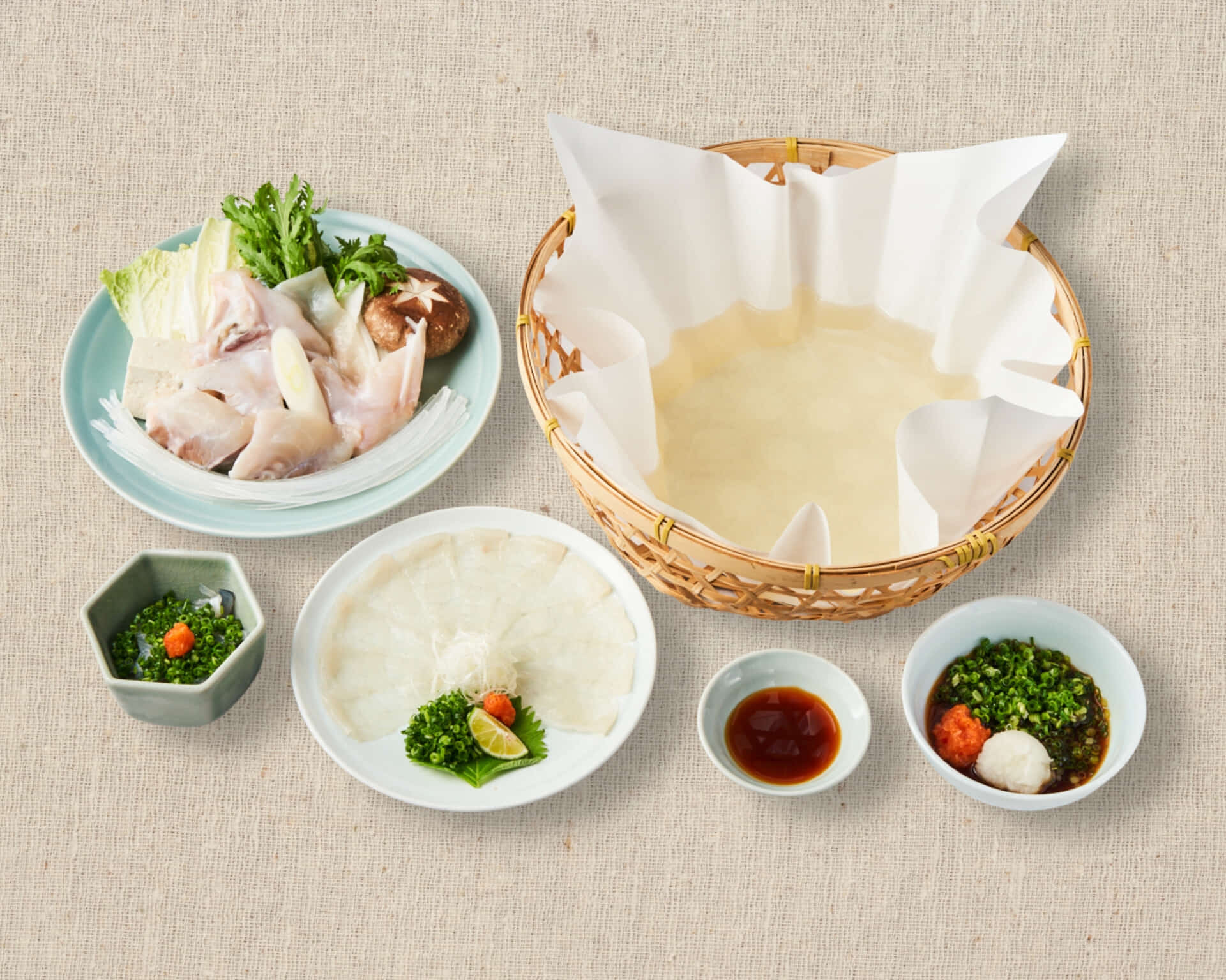 湯引き、てっさ、てっちり:3品セット